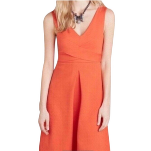 Anthropologie HD In Paris Ardmore dress in coral orange, Size 8